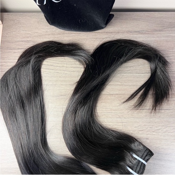 Triippy Raw Human Hair Natural Black Straight 16 18 Inch Sew In Hair Extensions - Picture 5 of 14